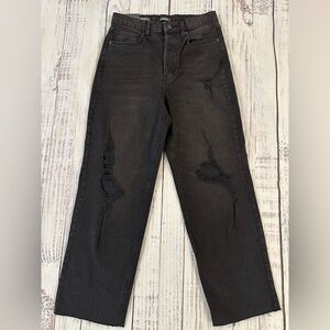 NWT Wild Fable Women’s Black Distressed Straight High Rise Jeans Size 6 Grunge